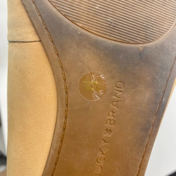 Lucky Brand Women Dellie Beige Brown Ballet Flats Shoes Scallop Sz 7M Comfort - Picture 11 of 11